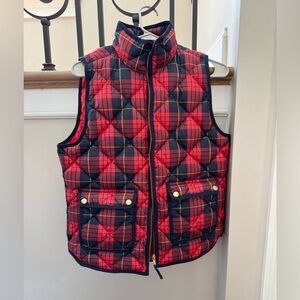 J. Crew Vibrant Red Checkered Jacket NWOT